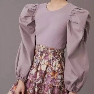 Anthropologie dramatic sleeve top